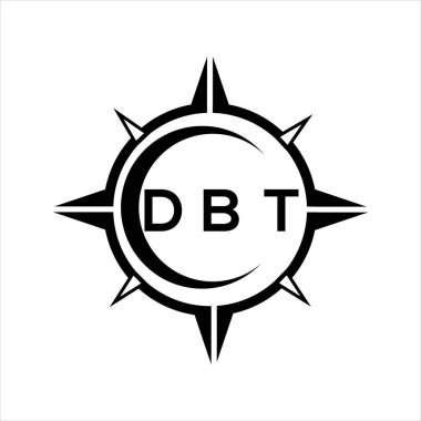 DBT soyut teknoloji çemberi logo tasarımını beyaz arka plana ayarlıyor. DBT yaratıcı harfler harfi logosu.