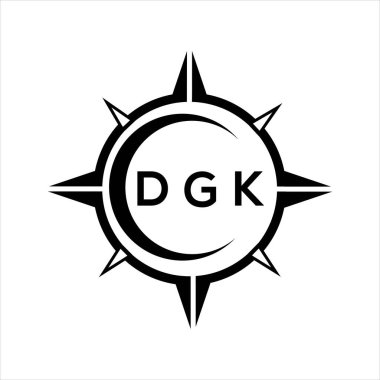 DGK soyut teknoloji çemberi logo tasarımını beyaz arka plana ayarlıyor. DGK yaratıcı harflerin baş harfleri logo.