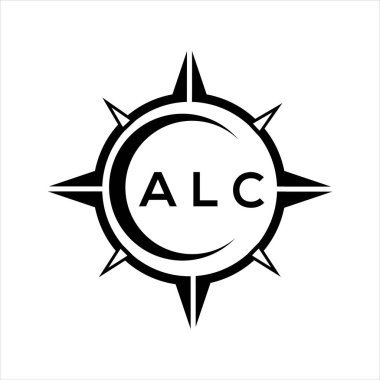 Beyaz arkaplanda ALC soyut monogram kalkan logosu tasarımı. ALC yaratıcı harfler harfi logosu.