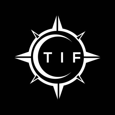 Siyah arka planda TIF soyut teknoloji logosu tasarımı. TIF yaratıcı harflerin baş harfleri logo kavramı.