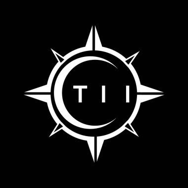 Siyah arka planda soyut teknoloji logosu tasarımı. Yaratıcı harflerin baş harfleri logo kavramı.