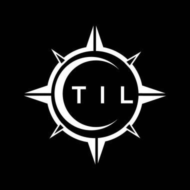 Siyah arka planda TIL soyut teknoloji logosu tasarımı. TIL yaratıcı harflerin baş harfleri logo kavramı.