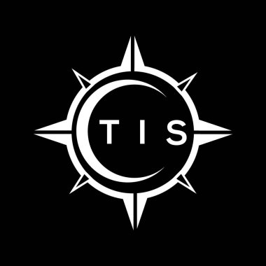 Siyah arka planda TIS soyut teknoloji logosu tasarımı. TIS yaratıcı harflerin baş harfleri logo kavramı.