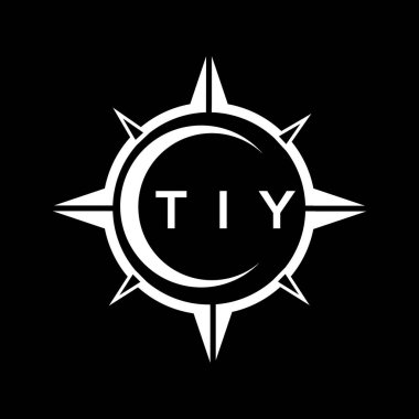 Siyah arka planda TIY soyut teknoloji logosu tasarımı. TIY yaratıcı harflerin baş harfleri logo kavramı.
