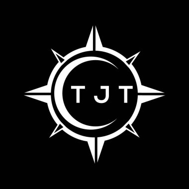 Siyah arka planda TJT soyut teknoloji logosu tasarımı. TJT yaratıcı harf logosu kavramı.
