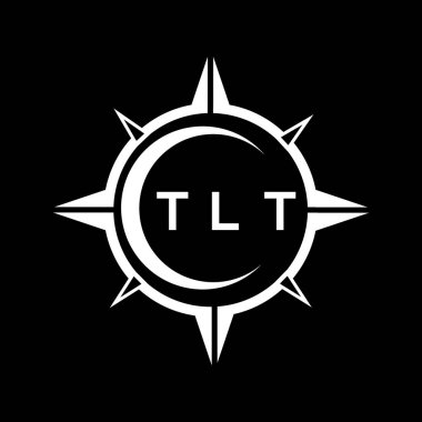 Siyah arka planda TLT soyut teknoloji logosu tasarımı. TLT yaratıcı harf logosu kavramı.