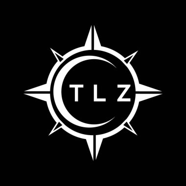 Siyah arka planda TLZ soyut teknoloji logosu tasarımı. TLZ yaratıcı harf logosu kavramı.