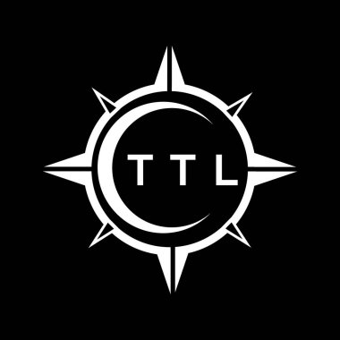 TTL soyut teknoloji logo tasarımı Siyah arka planda. TTL yaratıcı harflerin baş harfleri logo kavramı.