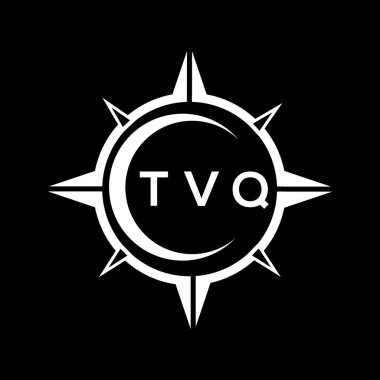 Siyah arka planda TVQ soyut teknoloji logosu tasarımı. TVQ yaratıcı harflerin baş harfleri logo kavramı.