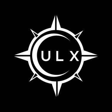 ULX soyut teknoloji logo tasarımı Kara fon üzerinde. ULX yaratıcı harflerin baş harfleri logo kavramı.