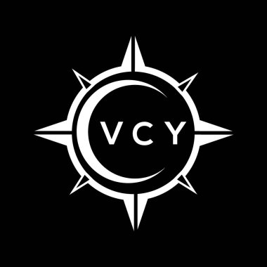 Siyah arka planda VCY soyut teknoloji logosu tasarımı. VCY yaratıcı harf logosu kavramı.