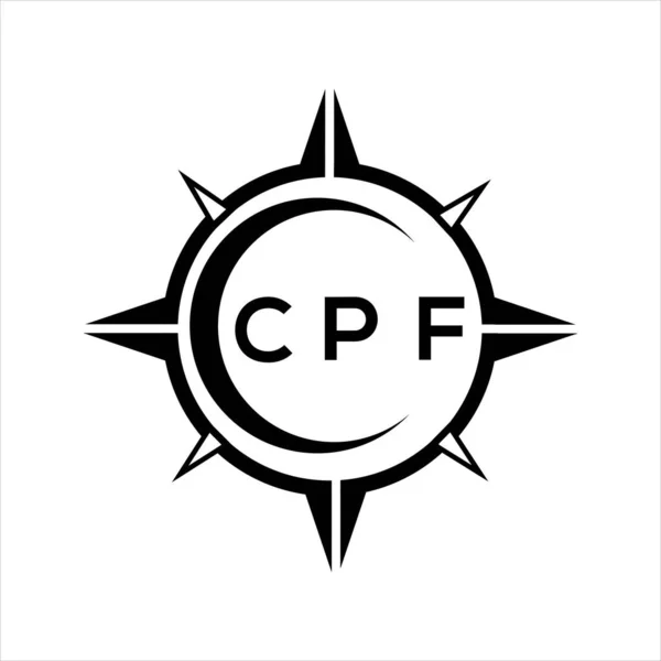 Cpf Tecnología Abstracta Círculo Configuración Logo Diseño Sobre Fondo Blanco — Archivo Imágenes Vectoriales