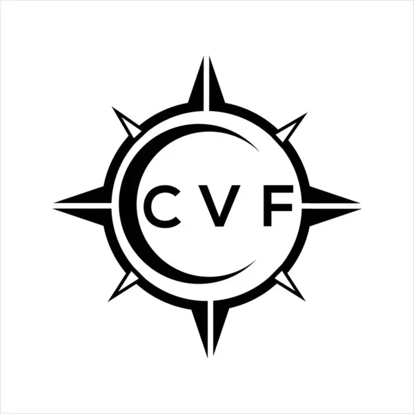 Cvf抽象技术圈设置白底标识设计 Cvf创意首字母标识 — 图库矢量图片