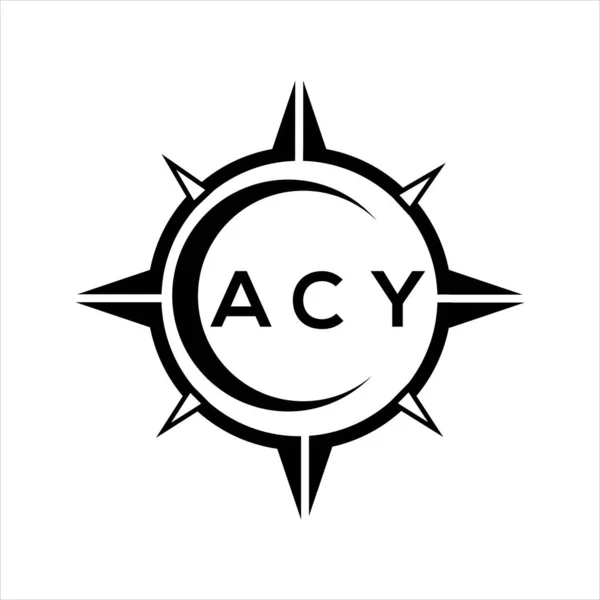 Acy Tecnologia Astratta Cerchio Impostazione Logo Design Sfondo Nero Acy — Vettoriale Stock