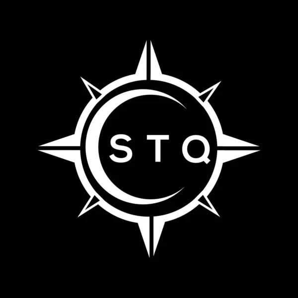 Stq Abstract Technologie Logo Ontwerp Zwarte Achtergrond Stq Creatieve Initialen — Stockvector