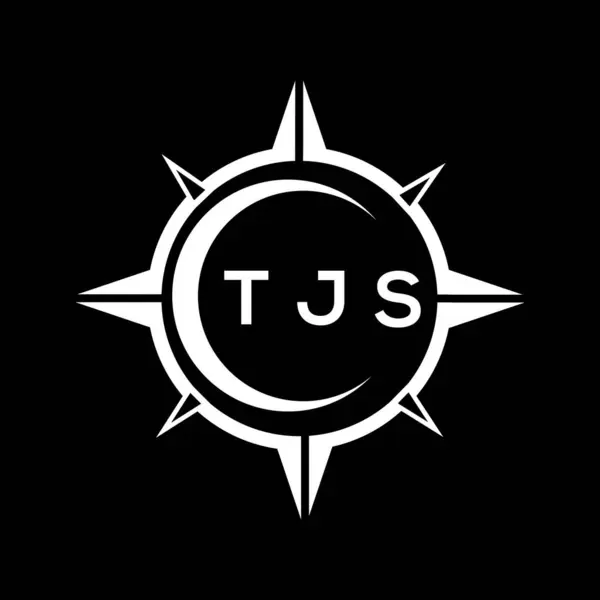 Tjs Technologie Abstraite Logo Design Sur Fond Noir Tjs Initiales — Image vectorielle