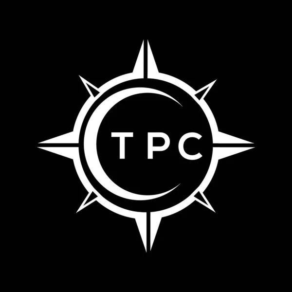 Siyah Arka Planda Tpc Soyut Teknoloji Logosu Tasarımı Tpc Yaratıcı — Stok Vektör