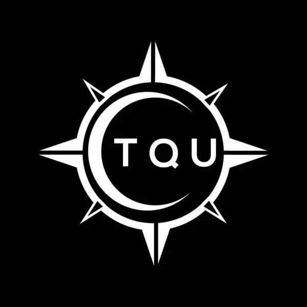 Tqu Abstract Technologie Logo Ontwerp Zwarte Achtergrond Tqu Creatieve Initialen — Stockvector