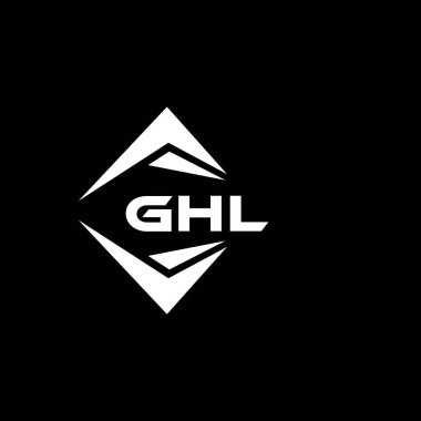 Siyah arka planda GHL soyut teknoloji logosu tasarımı. GHL yaratıcı harflerin baş harfleri logo kavramı.