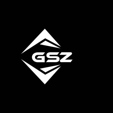 Siyah arka planda GSZ soyut teknoloji logosu tasarımı. GSZ yaratıcı harf logosu kavramı.
