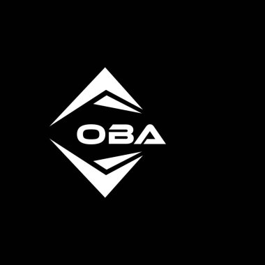 Kara arka planda OBA soyut teknoloji logosu tasarımı. OBA yaratıcı harf logosu kavramı.