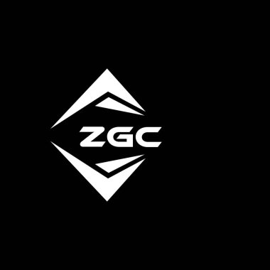 Kara zemin üzerinde ZGC soyut teknoloji logo tasarımı. ZGC yaratıcı harf logosu kavramı.