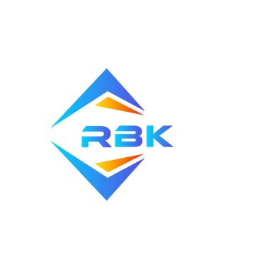 Beyaz arka planda RBK soyut teknoloji logosu tasarımı. RBK yaratıcı harf logosu kavramı.