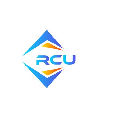 Beyaz arka planda RCU soyut teknoloji logosu tasarımı. RCU yaratıcı harflerin baş harfleri logo kavramı.