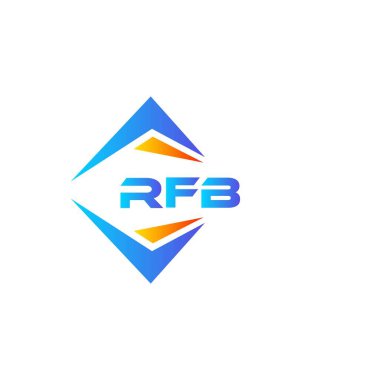 Beyaz arka planda RFB soyut teknoloji logosu tasarımı. RFB yaratıcı harflerin baş harfleri logo kavramı.