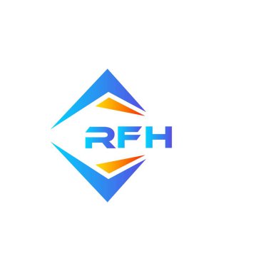 Beyaz arka planda RFH soyut teknoloji logosu tasarımı. RFH yaratıcı harflerin baş harfleri logo kavramı.