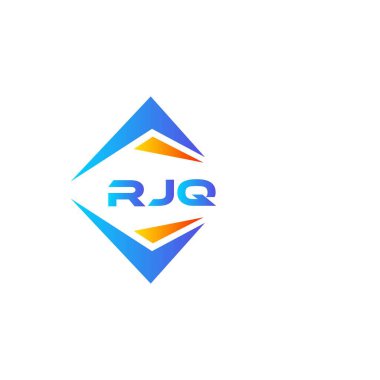 Beyaz arka planda RJQ soyut teknoloji logosu tasarımı. RJQ yaratıcı harflerin baş harfleri logo kavramı.