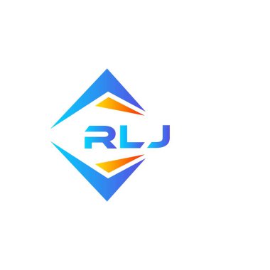 Beyaz arka planda RLJ soyut teknoloji logosu tasarımı. RLJ yaratıcı harf logosu kavramı.