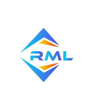 Beyaz arka planda RML soyut teknoloji logosu tasarımı. RML yaratıcı harflerin baş harfleri logo kavramı.