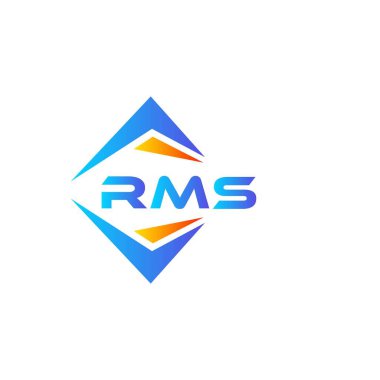 Beyaz arka planda RMS soyut teknoloji logo tasarımı. RMS yaratıcı harf logosu kavramı.