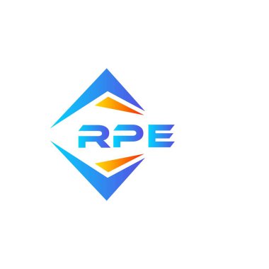 Beyaz arka planda RPE soyut teknoloji logosu tasarımı. RPE yaratıcı harflerin baş harfleri logo kavramı.