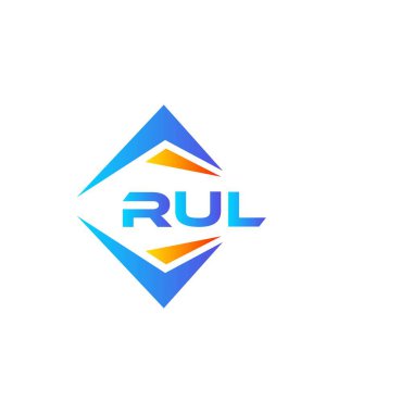 RUL soyut teknoloji logo tasarımı beyaz arka planda. RUL yaratıcı harflerin baş harfleri logo kavramı.