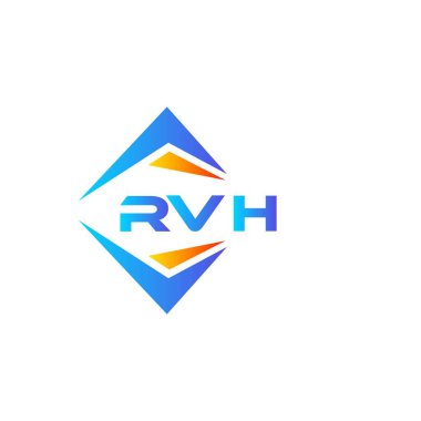 Beyaz arka planda RVH soyut teknoloji logosu tasarımı. RVH yaratıcı harflerin baş harfleri logo kavramı.