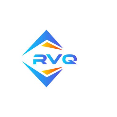 Beyaz arka planda RVQ soyut teknoloji logosu tasarımı. RVQ yaratıcı harflerin baş harfleri logo kavramı.