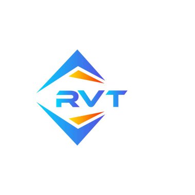 Beyaz arka planda RVT soyut teknoloji logosu tasarımı. RVT yaratıcı harflerin baş harfleri logo kavramı.