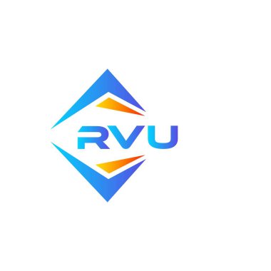 Beyaz arka planda RVU soyut teknoloji logosu tasarımı. RVU yaratıcı harflerin baş harfleri logo kavramı.