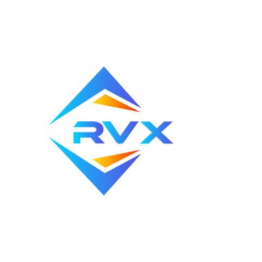Beyaz arka planda RVX soyut teknoloji logo tasarımı. RVX yaratıcı harflerin baş harfleri logo kavramı.