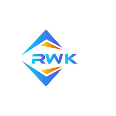 Beyaz arka planda RWK soyut teknoloji logosu tasarımı. RWK yaratıcı harflerin baş harfleri logo kavramı.