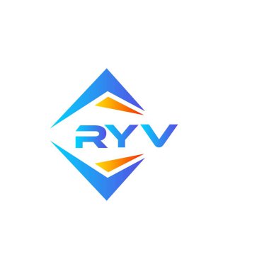 Beyaz arka planda RYV soyut teknoloji logosu tasarımı. RYV yaratıcı harflerin baş harfleri logo kavramı.
