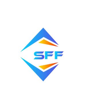 Beyaz arka planda SFF soyut teknoloji logosu tasarımı. SFF yaratıcı harflerin baş harfleri logo kavramı.