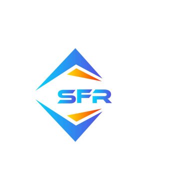 Beyaz arka planda SFR soyut teknoloji logosu tasarımı. SFR yaratıcı harflerin baş harfleri logo kavramı.