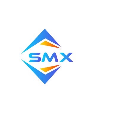 Beyaz arka planda SMX soyut teknoloji logo tasarımı. SMX yaratıcı harflerin baş harfleri logo kavramı.