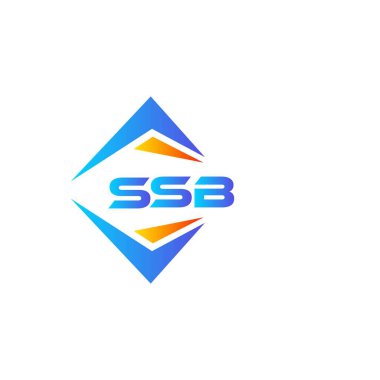 Beyaz arka planda SSB soyut teknoloji logosu tasarımı. SSB yaratıcı harflerin baş harfleri logo kavramı.