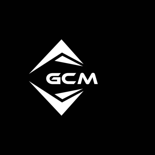 Diseño Logotipo Tecnología Abstracta Gcm Sobre Fondo Negro Gcm Iniciales — Archivo Imágenes Vectoriales