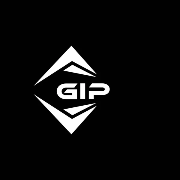 Разработка Логотипа Технологии Gip Черном Фоне Концепция Логотипа Инициалами Gip — стоковый вектор