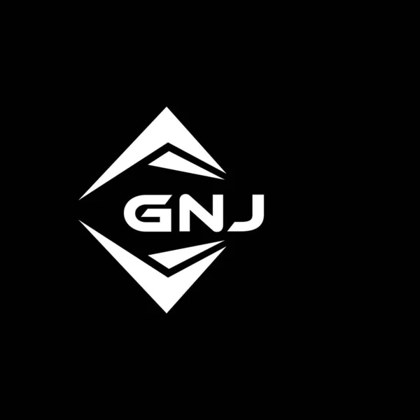 Gnj Абстрактный Дизайн Логотипа Технологии Черном Фоне Концепция Логотипа Gnj — стоковый вектор